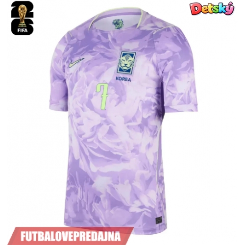 Lacne Dětský Futbalové dres Kórejská republika Son Heung-min #7 MS 2026 Krátky Rukáv - Preč (+ trenírky)